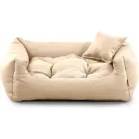 POOM Hundebett NEO – Bequeme Hundeliege aus strapazierfähigem Stoff, langlebiges Hundekissen in hoher Qualität (XL - 100x75, Beige)