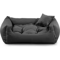 POOM Hundebett NEO – Bequeme Hundeliege aus strapazierfähigem Stoff, langlebiges Hundekissen in hoher Qualität (XL - 100x75, Anthrazit)