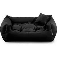 POOM Hundebett NEO – Bequeme Hundeliege aus strapazierfähigem Stoff, langlebiges Hundekissen in hoher Qualität (XS - 55x45, Schwarz)
