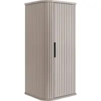 3Xeliving Badezimmerschrank, Kaschmir, schwarzer Griff, 79 x 35, 5 x 31, 5 cm