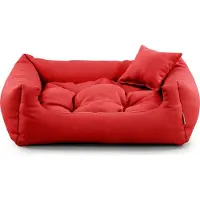 POOM Hundebett NEO – Bequeme Hundeliege aus strapazierfähigem Stoff, langlebiges Hundekissen in hoher Qualität (S - 70x55, Rot)