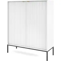 AX Living Modern Kommode Eternas K104 mit Lamellenfront 104 cm Weiß