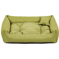 POOM Hundebett NEO – Bequeme Hundeliege aus strapazierfähigem Stoff, langlebiges Hundekissen in hoher Qualität (XL - 100x75, Limette)