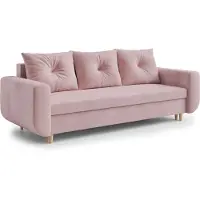 AX Living Cheriton Schlafsofa Modern 222 cm Rosa mit Schlaffunktion