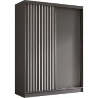 AX Living Cabinio Kleiderschrank 160 Schwebetürenschrank Grau/Weißen