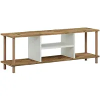 In And OutdoorMatch TV-Möbel Davon - 120 x 29 x 43 cm - weiß und holzfarben - Spanplatte - Buchenholz - stilvolles Design