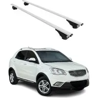 Omtec Dachgepäckträger, Querstange, für Ssangyong Korando, Baujahr 2010-2019, Farbe: Silber