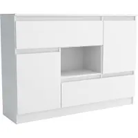 3Xeliving Kommode mit 2 Schubladen, Farbe: Weiß, A: 120 x 85 x 30 cm