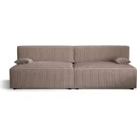 3Xeliving Schlafsofa Alvito X2, Farbe: Hellbraun. Material: Kord. A: B: 272 cm, H: 85 cm, L: 94 cm, , Sofa mit Bettkasten und Schlaffunktion, Bettsofa, Schlafcouch, Sofa bed, Schlafsofa.