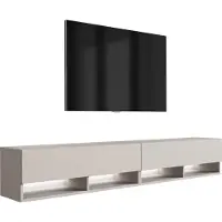 3Xeliving TV-Lowboard 200 (2 x 100) cm Kaschmir, LED weiß, 200 × 32 × 34 cm