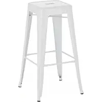 In And OutdoorMatch Barhocker Lera - Ohne Rückenlehne - 1er-Set - Ergonomisch - Barstühle für Küche oder Kantine - Weiß - Metall - Sitzhöhe 77cm