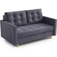 AX Living Spaxton 2 Sitzer Sofa Klein 155 cm Dunkelgrau Schlaffunktion