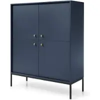 AX Living Große Kommode Domiti MK104 104 cm Modern in Dunkelblau