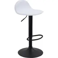 In And OutdoorMatch Barhocker Stone - Weiß - Sitzhöhe 58-79 cm - Mit Rückenlehne - Höhenverstellbar - Küche und Bar - 1er Set - Ergonomisch - Barstühle