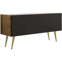 3Xeliving TV-Schrank: Wotan-Eiche /Mattschwarz, Goldene Beine, 100 x 52 x 32 cm