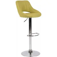 In And OutdoorMatch Barhocker Hipo Gelb Chrom - Stoff - Sitzhöhe 60-81cm - Ergonomische Barstühle - Höhenverstellbar - 1er Set - Mit Rückenlehne - Für Küche und Bar