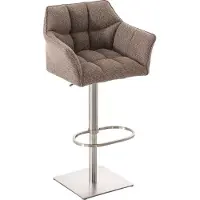 In And OutdoorMatch Barhocker Orin - Mit Rücken- und Armlehne - Ergonomisch - 1er Set - In der Höhe verstellbar - Deluxe