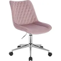 Happyment Bolt Edge Bürostuhl Deluxe - Rosa Samt - Ergonomisches Design - Höhenverstellbar - Für Erwachsene - Auf Rollen