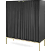AX Living Modern Kommode Eternas K104 mit Lamellenfront 104 cm breite, Schwarz