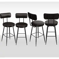 UnboxG Esszimmerstühle 4er-Set, Esszimmerstühle-Set für Küche, Esszimmer, Esszimmerstuhl aus Kunstleder mit hoher Rückenlehne, modern (Schwarz Kunstleder, 6er Set)