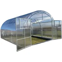 Garten Dream Polycarbonat-Gewächshaus "Oasis" 4x8m aus Stahl, mit 6mm Polycarbonat Mit Großen Doppeltüren auf jeder Seite