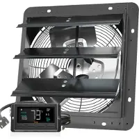 SucceBuy 305 mm Abluftventilator mit Jalousie, EC-Motor 904 CFM, Wandmontage mit variabler Geschwindigkeit mit Temperatur- und Feuchtigkeitsregler, Belüftung für Gewächshäuser, Garagen, Schuppen