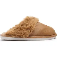 Permani Damen Weich Hausschuhe Winter Warm Pantoffeln Stoff Slipper Lamino Braun Gr.40/41