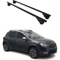 Omtec Dachgepäckträger, Querstange, für Dacia Sandero Stepway, Baujahr 2013-2020, Farbe: Schwarz