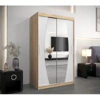 Minio Kleiderschränk 120 cm ELYPSE Sonoma Eiche / Weiß matt