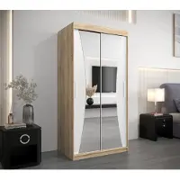 Minio Kleiderschränk 100 cm MONACO Sonoma Eiche / Weiß