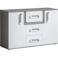 Minio , Kommode 127,6 cm, "Arezzo", Anthrazit / Weiß Farbe