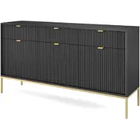 AX Living Sideboard mit Schubladen Eternas KS154 - 154 cm Breite, Schwarz