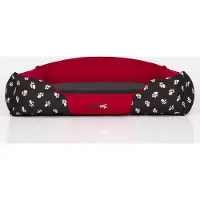 HOBBYDOG Hundekissen Hundebett Hundekissen Tierbett Katzenbett Hundekorb Schlafplatz - Königliche - 65 x 50 x 24 cm [Größe: L] - Rot