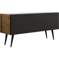 3Xeliving TV-Schrank: Wotan-Eiche /Mattschwarz, Schwarze Beine, 100 x 52 x 32 cm