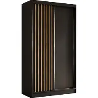 AX Living Cabinio Kleiderschrank 120cm breit Schwarz/Artisan-Lamellen