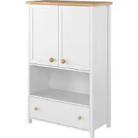 Minio Kommode STORY 85cm weiß/Eiche Nash