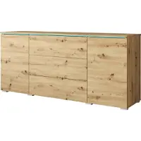Minio , Kommode "VEVE", 150 cm, mit LED Beleuchtung, Artisan Eiche Farbe