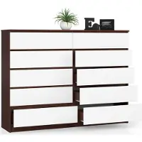 BDW Kommode, 10 Schubladen, viel Stauraum Wohnzimmer, Venga / Weiß