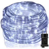 Rosikey 20M Led Lichterkette Strom, Wasserdicht 8 Modi PVC Lichtschlauch Garten Balkon Party Deko, Weiß