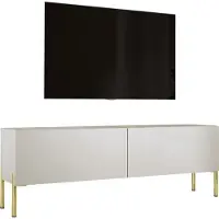 3Xeliving TV-Schrank : Kaschmir mit Beinen in Gold, 140 x 52 x 32 cm