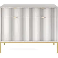 Minio , Kommode "NOVA", 104 cm, goldene Metallfüße, Graue Farbe