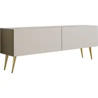 3Xeliving TV-Schrank: Kaschmir, Goldene Beine, 140 x 52 x 32 cm