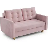 AX Living Spaxton 2 Sitzer Sofa Klein 155 Rosa Schlaffunktion Stauraum
