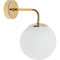 Light11 HOME Siena Gold Wandleuchte 1 Flacher Weisser Lampenschirm E14