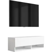 3Xeliving TV-Lowboard 100 cm Mattweiß, 100 × 32 × 34 cm