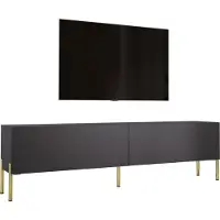 3Xeliving TV-Schrank : Anthrazit mit Beinen in Gold, 170 x 52 x 32 cm