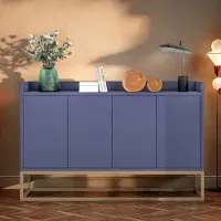 UnboxG Sideboard 120x30x80 cm Blau mit 4 Türen, Aufbewahrungsschrank für Wohnzimmer, Esszimmer oder Flur – Modernes Stauraummöbel, Stabil & Vielseitig