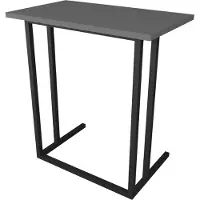 In And OutdoorMatch Schreibtisch Napels - 65,5x60x35,5 - Schwarz und Eiche - MDF und Metall