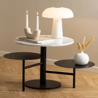 Zesso Smuk Couchtisch Set Nala Schwarz - Marmor Weiß