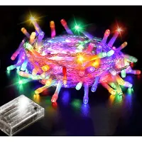 Rosikey 10M 100 LED Lichterkette Batteriebetrieben Batterie Bunt Innen Weihnachtslichterkette Weihnachtsbeleuchtung Schlafzimmer Party Hochzeit Deko